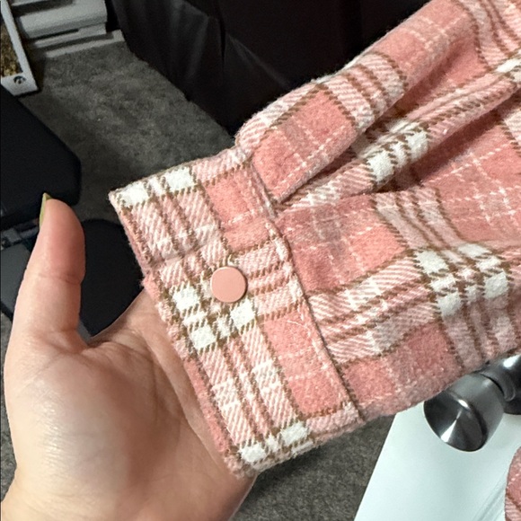 Pink Plaid Button-Down Flannel - Picture 6 of 6